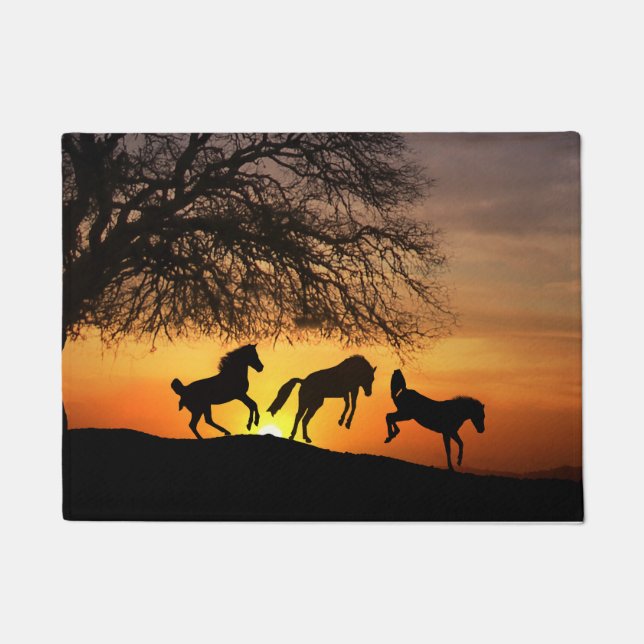 Tapete Matriz de Portas de Cavalo Feliz (Frente)