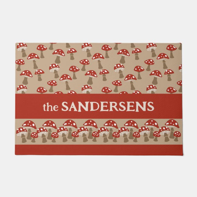 Tapete Matriz de Portas de Cogumelos Personalizados (Frente)