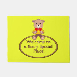 Tapete Matriz de Portas do Urso fofinho Amarelo