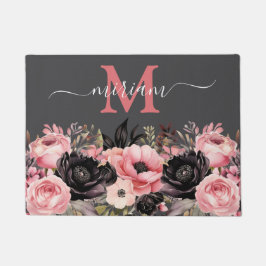 Tapete Matriz do chão da cozinha de luxo: Flores rosa e P