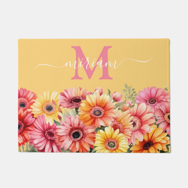 Tapete Matriz do chão da cozinha de luxo: Gerbera Daisies (Frente)