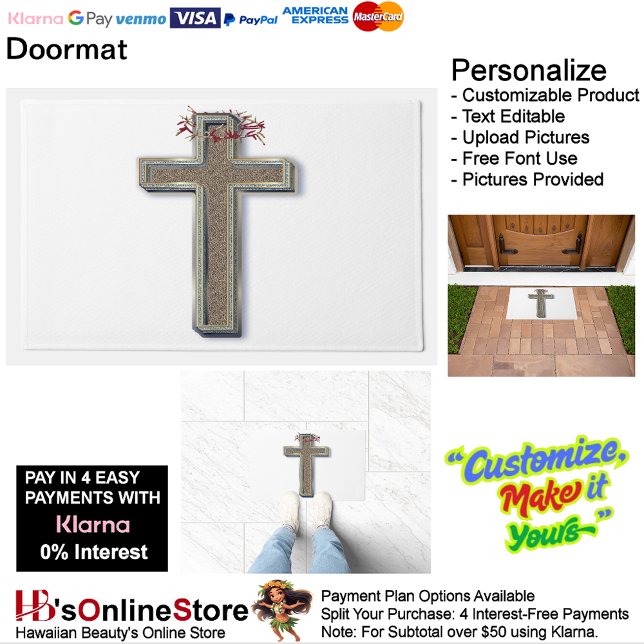 Tapete Matriz entre portas com fundo branco (Cross Door Mat with White Background.)
