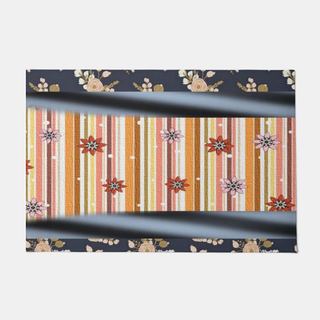 Tapete Matriz Floral de Porta de Stripe (Frente)