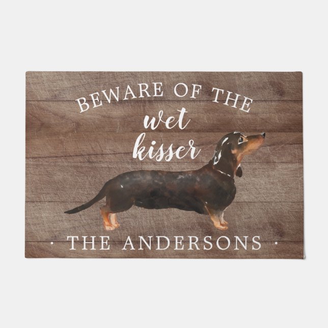 Tapete Matriz Personalizada de Portas Preto e Cão-Latente (Frente)