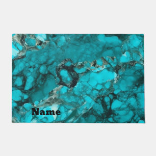 Tapete Matriz Personalizada de Portas Turquesas