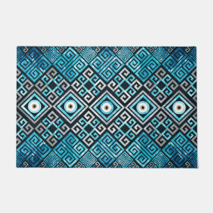 Tapete Mau grego Ornamento de Olhos e Chave Meander