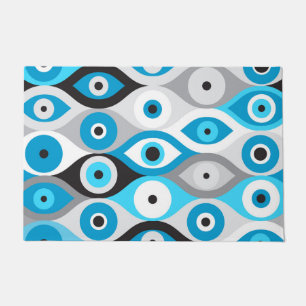 Tapete Mau grego Padrão de olhos Blues e cinza