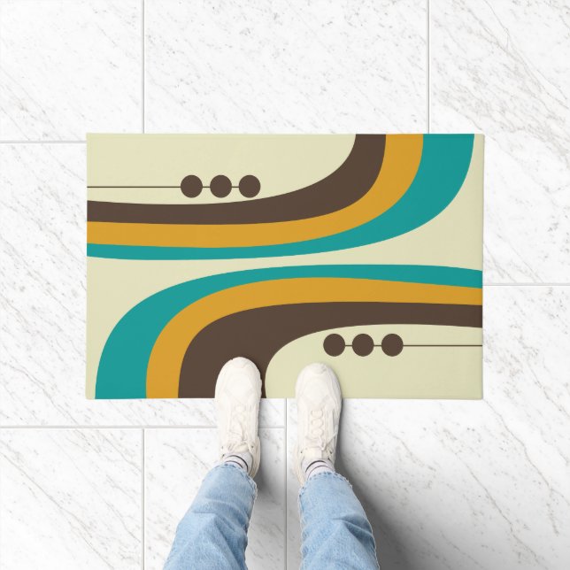 Tapete MCM WELCOME MAT - Teal, Brown e Orange (Interior)