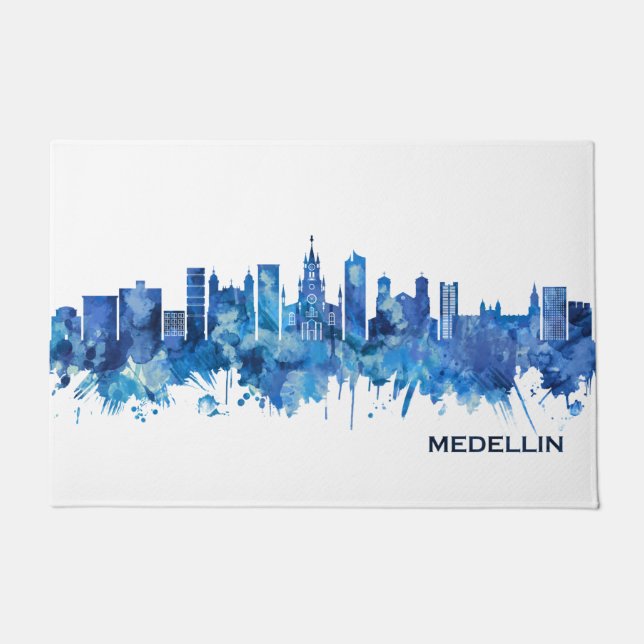 Tapete Medellin Colombia Blue (Frente)