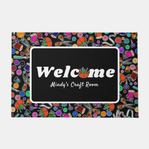 Tapete Medir duas vezes o material de costura a preto