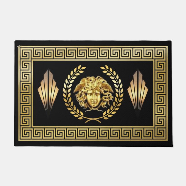 Tapete Medusa Laurel Wreath Grega Key Door Mat (Frente)