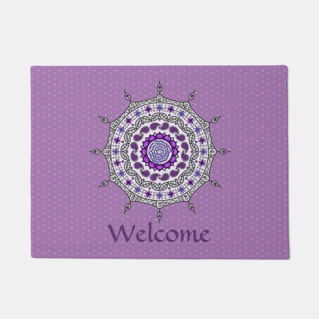 Tapete Mehndi Fantasy Silver Doormat (Frente)