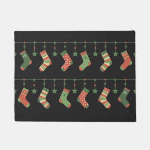 Tapete Meias de natal, terra verde-castanha vermelha