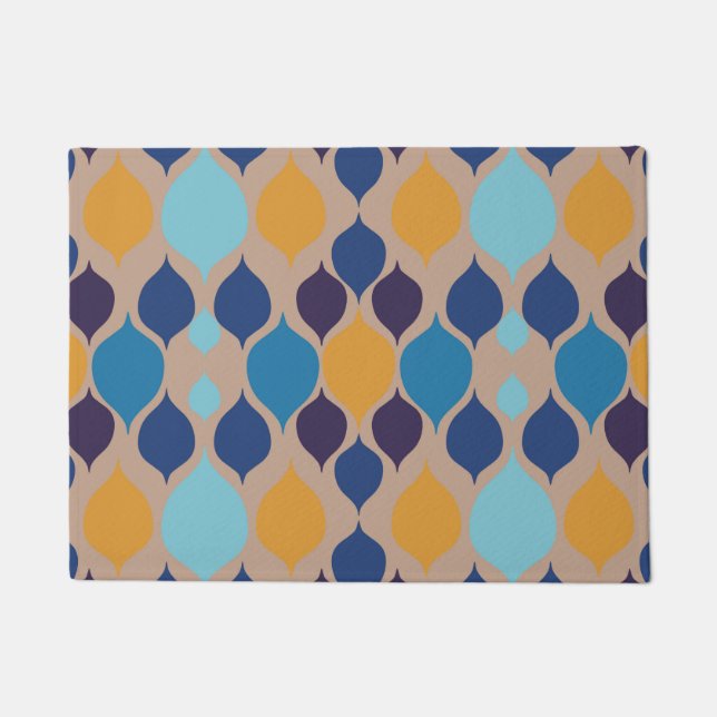 Tapete Meio século 1960s bege geométrico (Frente)