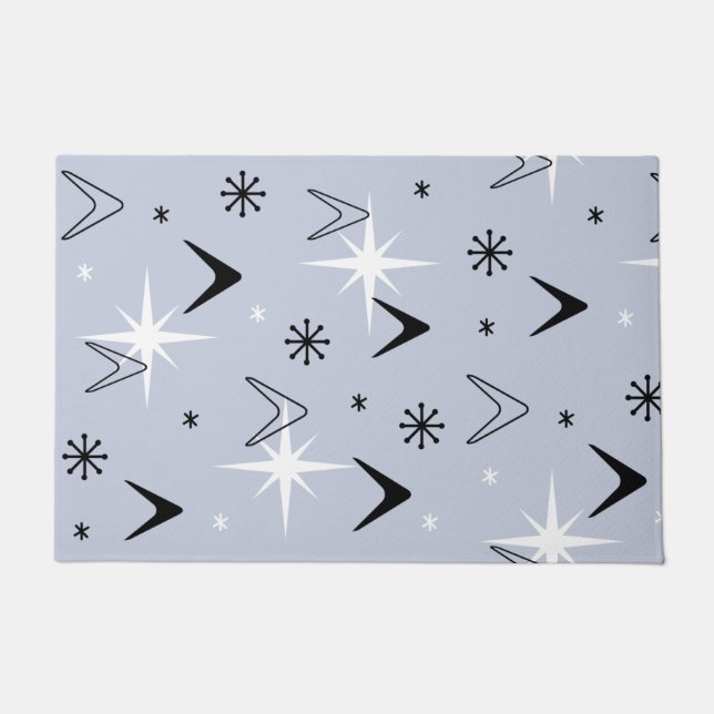 Tapete Meio século Moderno Boomerangs Silver Blue (Frente)