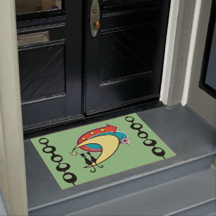 Tapete meio século Moderno de Cat Boomerang Moon Doormat