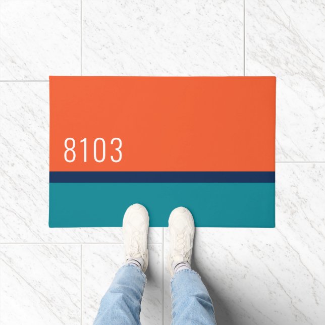 Tapete Meio século Moderno Endereço da Casa Turquoise Red (Interior)