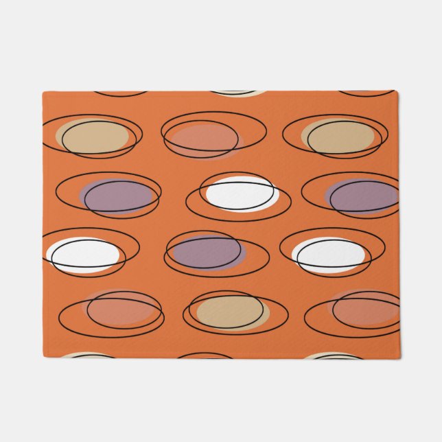 Tapete Meio século Moderno Oval Laranja (Frente)