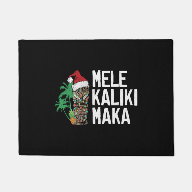 Tapete Mele Kalikimaka Feliz Natal Havaiano Tiki T-Sh (Frente)