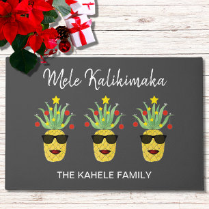 Tapete Mele Kalikimaka Nome personalizado Pineapple