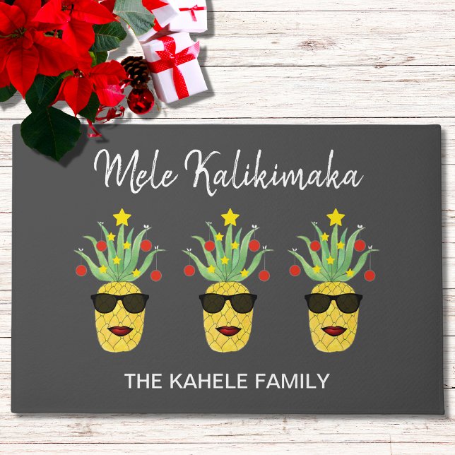 Tapete Mele Kalikimaka Nome personalizado Pineapple (Criador carregado)