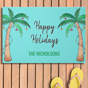 Tapete Mele Kalikimaka Palm Trees Turquoise Nome do Feria