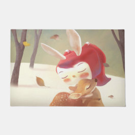 Tapete Menina Abraçando Veado