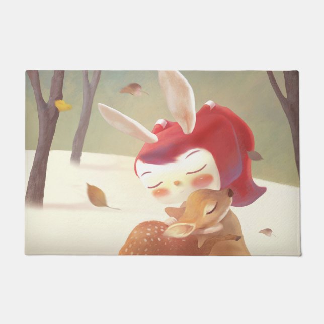 Tapete Menina Abraçando Veado (Frente)