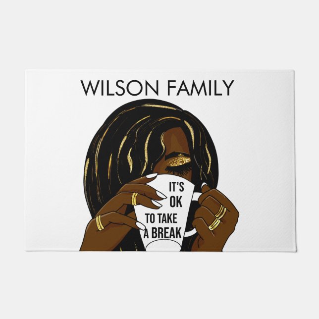 Tapete Menina Negra Mulher Americana Inspiracional (Frente)