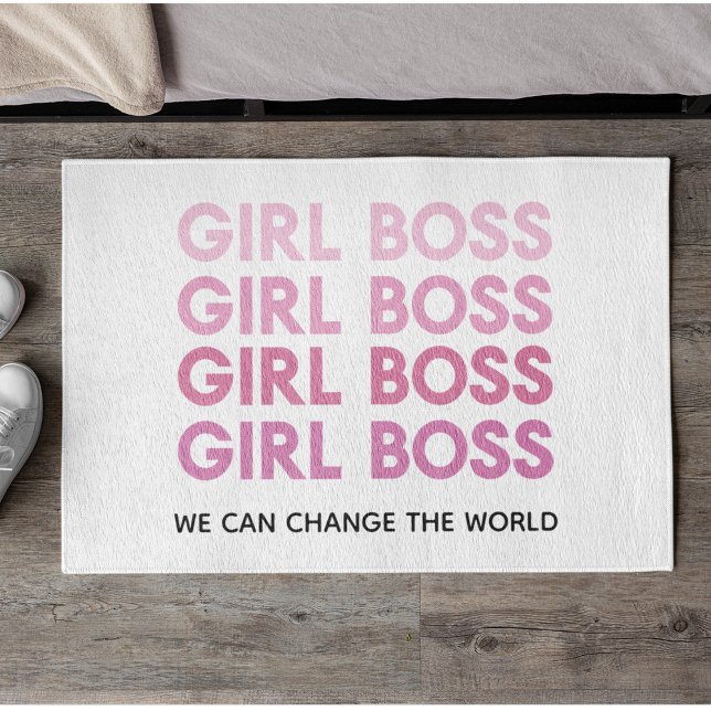 Tapete Menina Rosa Moderna Chefe Melhor Presente (Criador carregado)