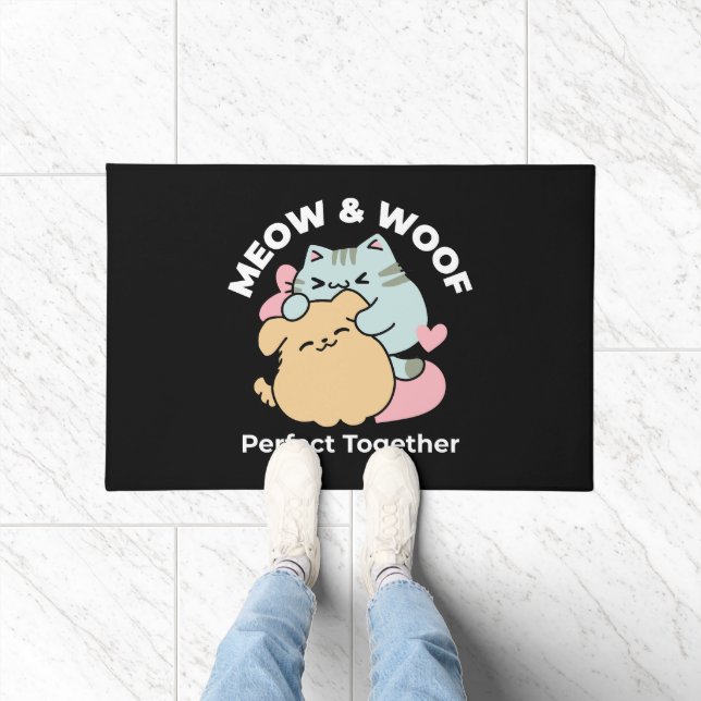 Tapete Meow & Woof Perfect Toga - Gato e Cachorro Bonitos (Interior)