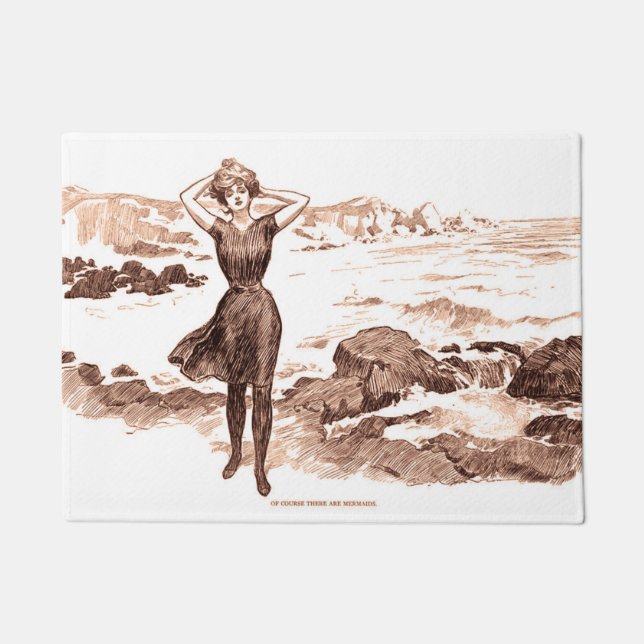 Tapete Mermaid Beach Gibson Girl Victorian Antiguidade (Frente)