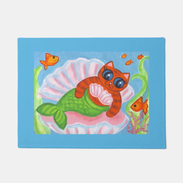 Tapete Mermaid Cat Doormat Rug  (Frente)