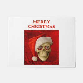 Tapete Merry Christmas. Skull wearing Santa hat