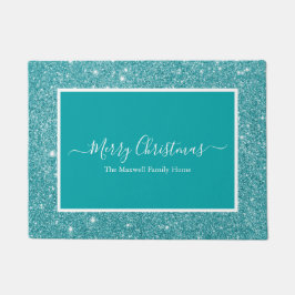 Tapete Merry Christmas turquoise gliter name