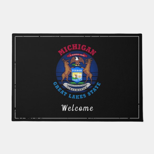 TAPETE MICHIGAN EXCELENTE LAKES STATE FLAG DOORMAT (Frente)