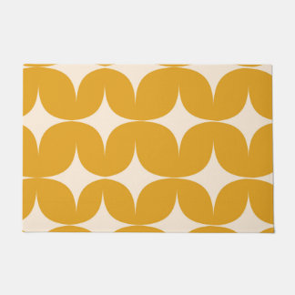 Tapete Mid Century Modern Beige Starbursts on Orange