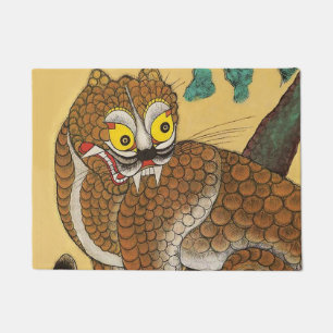 Tapete Minhwa Coreano do Tigre Feio do Povo