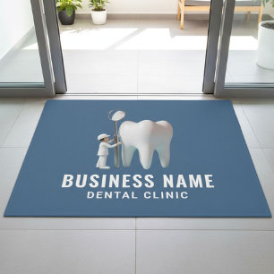 Tapete Mini Dentista e Escritório Dentário Azul Brilhante