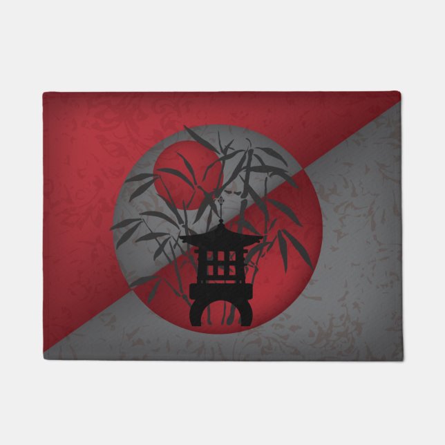 Tapete Mini pagoda bambu lua vermelha (Frente)