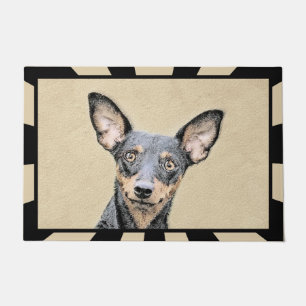Tapete Miniatura Pinscher Pintando Bela Arte Original de