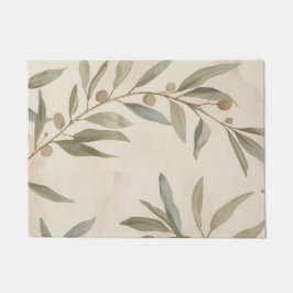 Tapete Minimalist Botanical Olive Branch Area Rug