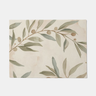 Tapete Minimalist Botanical Olive Branch Area Rug