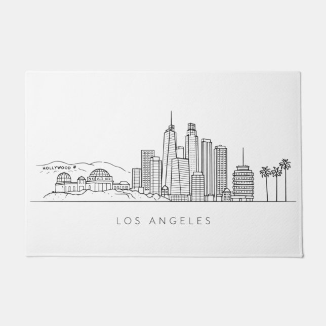 Tapete Minimalist Los Angeles Skyline Illustration (Frente)