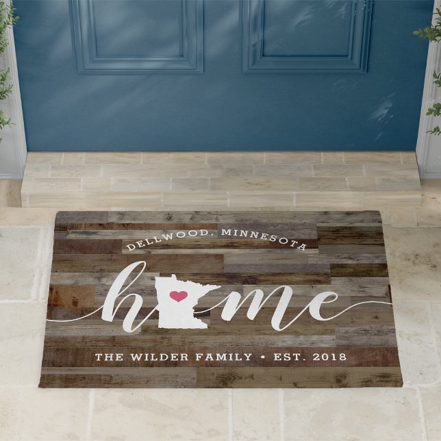 Tapete Minnesota Home State Personalizado Wood Look (Criador carregado)