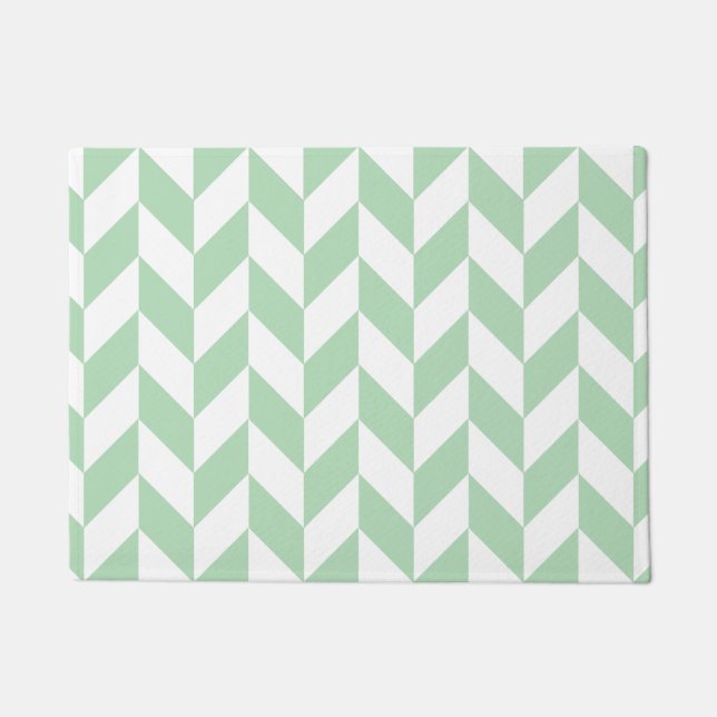 Tapete Mint Green Herringbone Pattern (Frente)