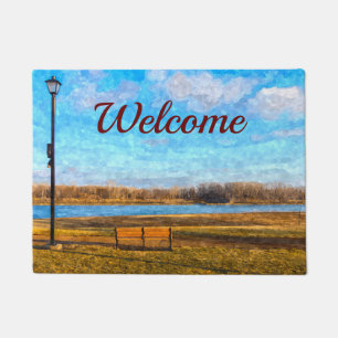 Tapete Missouri River Bench Painterly Welcome Doormat
