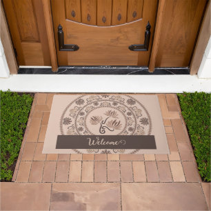 Tapete Mocha Rococo de Revival Personalizado Dot Mandala