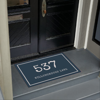 Tapete Modern Blue Typewrite House Number Street
