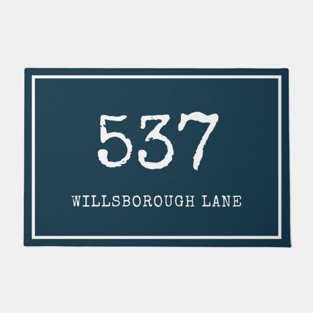 Tapete Modern Blue Typewrite House Number Street (Frente)